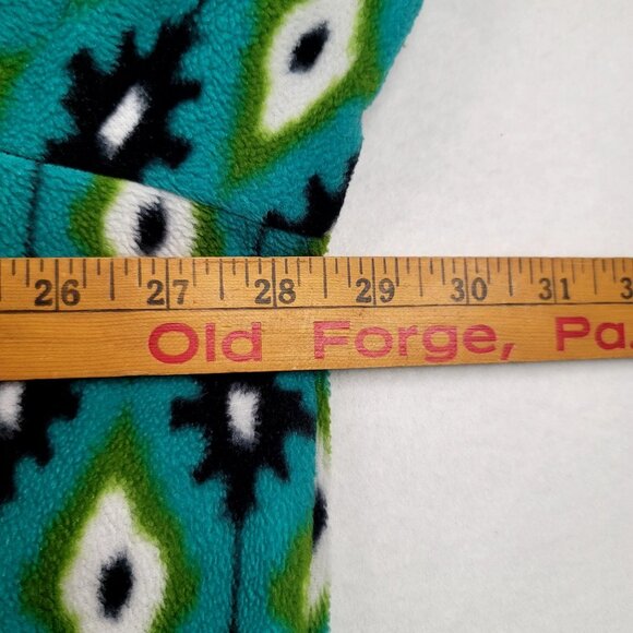 Bob Mackie Wearable Art Green Teal Geometric Fleece Pullover Sweater 2X - Picture 7 of 8